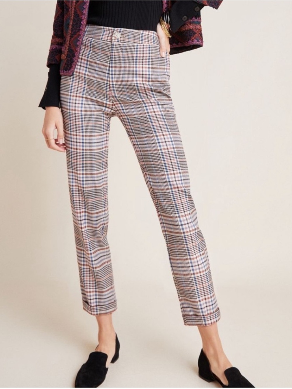 ANTHROPOLOGIE Malcolm plaid tapered trouser NWT